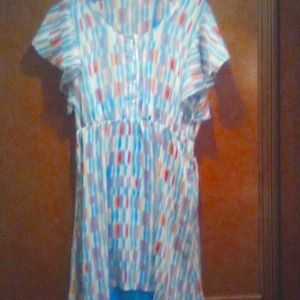 Cruel Colorful Mini Dress Size M Teal Aqua Orange
